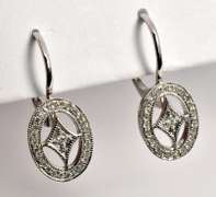 Charming Diamond Earrings in 14K White Gold