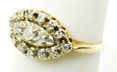 Flattering Vintage 14K Gold Diamond Ring, 8.5