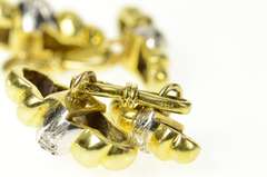 14K Yellow Gold 1960's Diamond Ornate Scalloped Twist Cuff Links