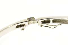 14K White Gold 1.00 Ctw Sapphire Diamond Bypass Bangle Bracelet