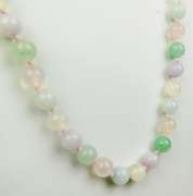 Vintage Pastel Jade & Rose Quartz Long Bead Necklace