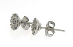 Gorgeous White Gold Cluster Flower Style Diamond Earrings