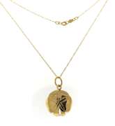 Stunning Yellow Gold Sand Dollar Charm Necklace
