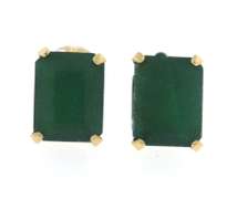 Nice Yellow Gold Emerald Cut Earrings