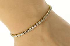14K Yellow Gold Classic Cubic Zirconia Encrusted Tennis Bracelet