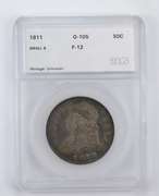 F12 1811 Capped Bust Half Dollar - O-105 Small 8 - Graded by SEGS