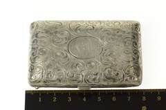 Sterling Silver MWS Monogram Ornate Victorian Scroll Match Case