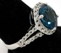Breathtaking Brilliant Blue & White Topaz Ring in Sterling Silver
