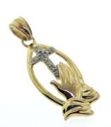 Sterling Silver Praying Hand Cross Pendant