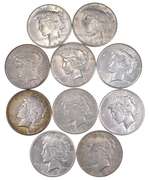 Lot (10) 1928 Peace Silver Dollars - 1/2 Roll WOW!