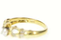 14K Yellow Gold 0.81 Ctw Diamond Baguette Accent Engagement Ring