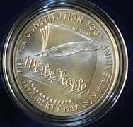1987 Unc Constitution Silver Dollar