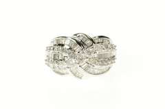 14K White Gold 2.16 Ctw Diamond Wavy Tiered Statement Ring