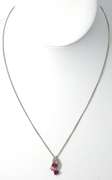 Sterling Silver Pink and Red Stone Neck