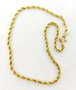10K Yellow Gold Rope Chain Bracelet