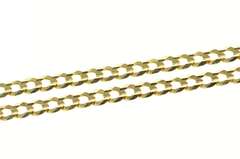 10K Yellow Gold 5.5mm Curb Link Classic Statement Chain Necklace