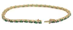 Stunning Yellow Gold Emerald and Diamond Bracelet