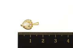 14K Yellow Gold Pear Natural Opal Diamond Accent Statement Pendant