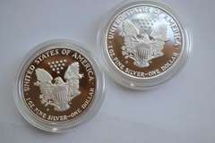 1990 S And 1998 Proof Eagles With Boxs &Papers