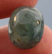 Glistening sea green 4.59ct untreated Grandidierite cabochon