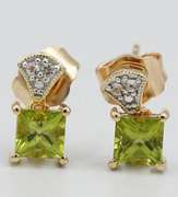 Peridot and White Topaz Sterling Earrings