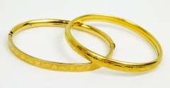 2 Child's Vintage Gold-Filled Bangle Bracelets