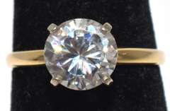 Dazzling CZ Solitaire Ring in 14KT Yellow Gold