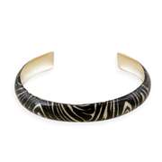 Gold Tone Enamel Zebra Print Bangle Bracelet
