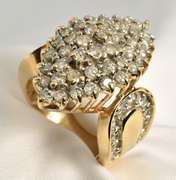 Bold 14k Diamond Cluster