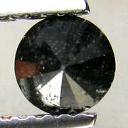 Very fine .73ct smooth cut Black Diamond solitaire
