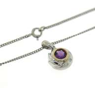 Charming Amethyst and Diamond Flush Set Necklace