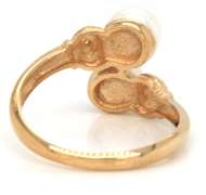 Classy 10kt YG Fresh Water Pearl Bypass Ring