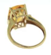 Elegant 14kt YG European Cut Citrine and Diamond Ring