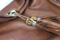 Gucci Brown Leather Babouska Indy Top Handle Bag