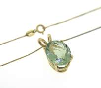 Gorgeous Oval Aquamarine Pendant on Chain