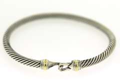 David Yurman 2 Tone Cable Classic Buckle Bracelet