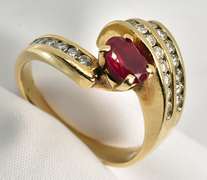 Lively Modern Ruby & Diamond Ring