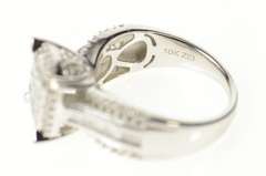 10K White Gold 1.00 Ctw Princess Halo Diamond Engagement Ring