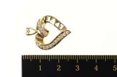 10K Yellow Gold Love Word Diamond Heart Love Symbol Pendant