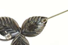 Sterling Silver Neils Erik From Danish Ornate Leaf Pin/Brooch