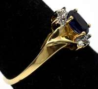 Chic Sapphire & Diamond Accent Ring in Yellow Gold