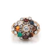 Thai Multi Gemstone Cluster Ring