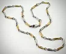 Intriguing 18K Two-Tone  Fancy Link Heavy Necklace