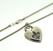 Mignon Faget Fleur De Lis Heart Necklace