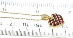 Great Ruby and Diamond Heart Pendant on Chain