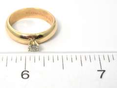 Thick Diamond Solitaire Ring in 14KT Yellow Gold