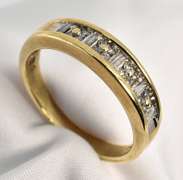 Unusual Baguette and Round Diamond Band