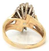 Posh & Glitzy 14kt YG Round Brilliant Cut Diamond Cluster Ring