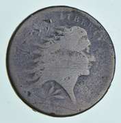 1793 Flowing Hair Large Cent - Wreath Reverse