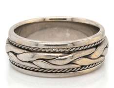 Classic 14k White Gold Novell Twisted Rope Wedding Band
